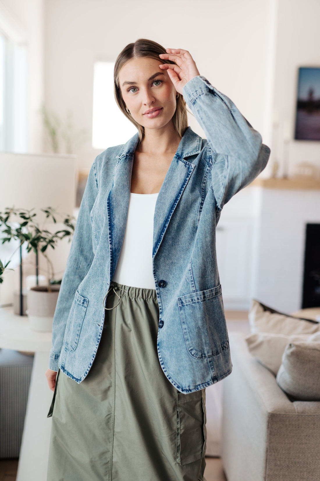 Business Brunch Denim Blazer