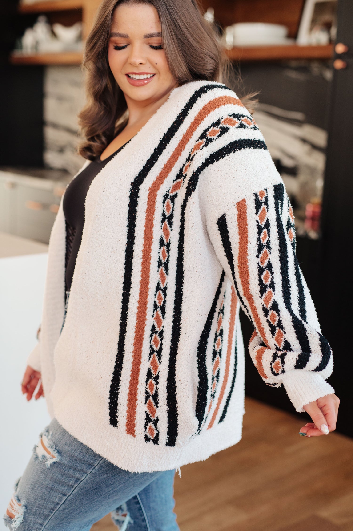 Holding On Aztec Print Cardigan