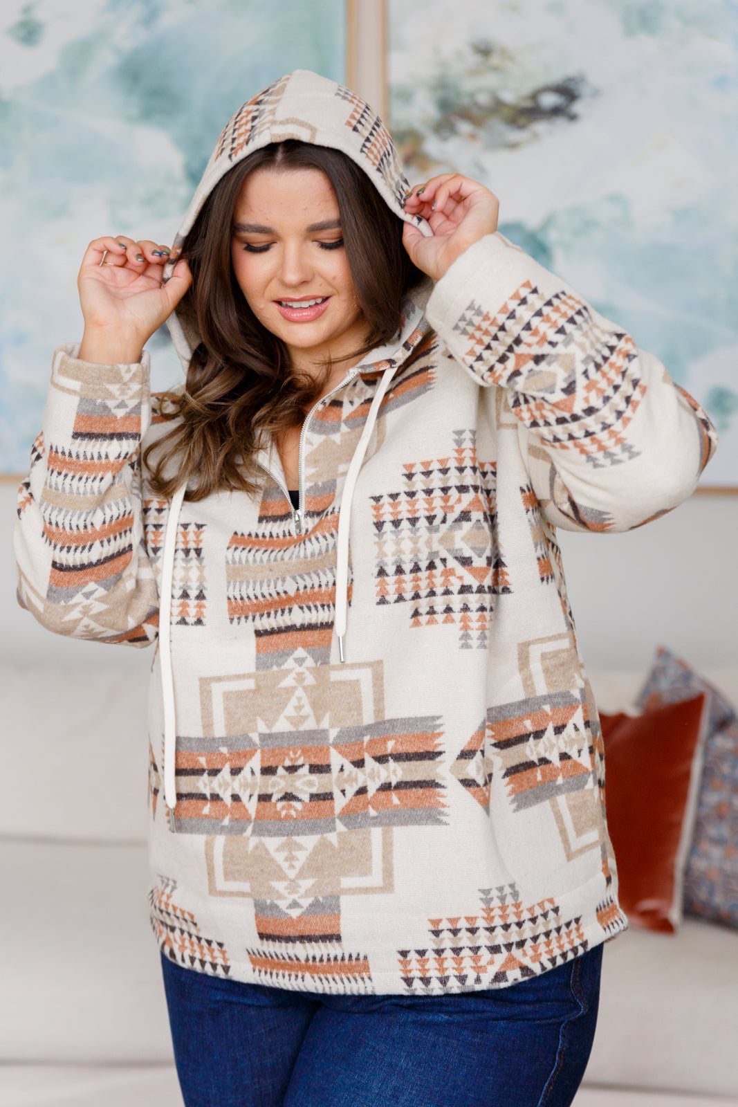 Just Going For It Aztec Hoodie