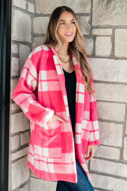 Passion in Plaid Coat in Pink